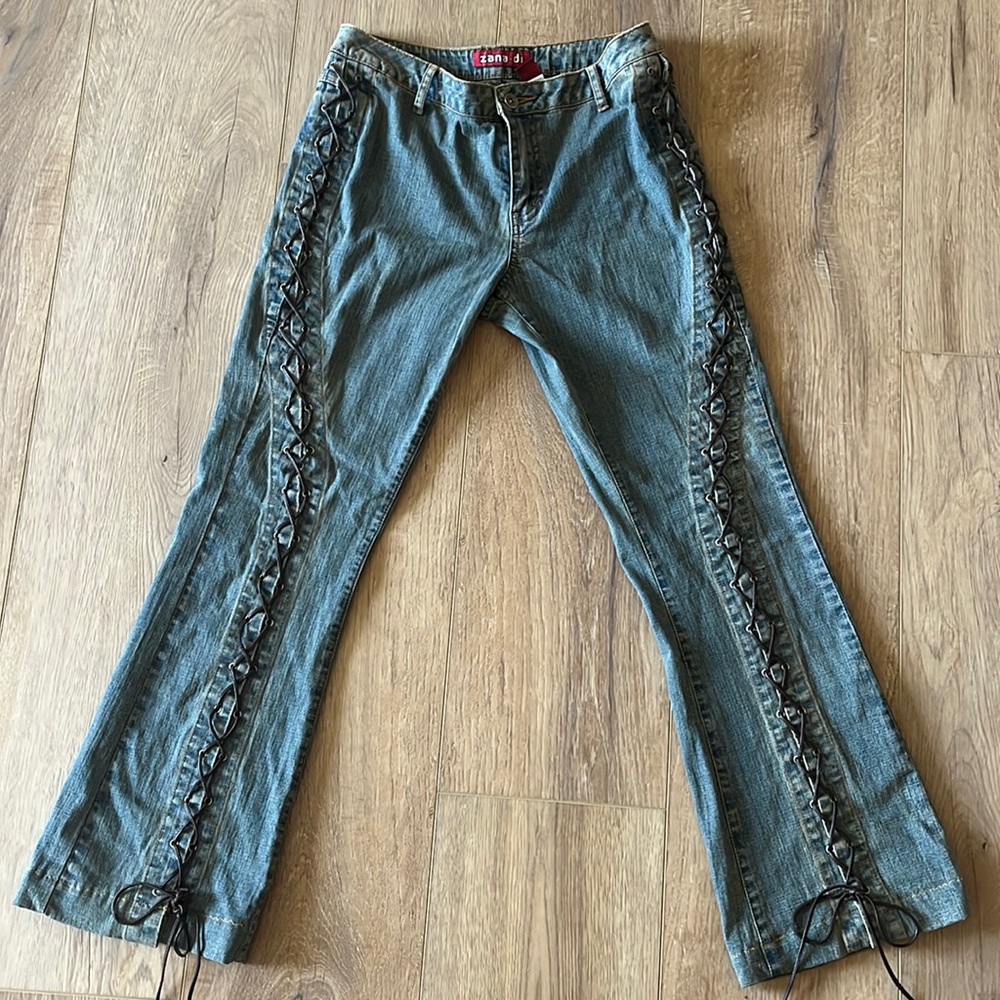 2000s lace up jeans sz 9